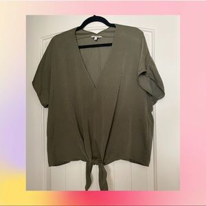 Lucky Brand Tie Front Blouse